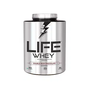 Life Whey 2Kg | Premium whey protein with ProHydrolase for absorption & digestion | Boosts growth, energy, brain function | ProteinPower