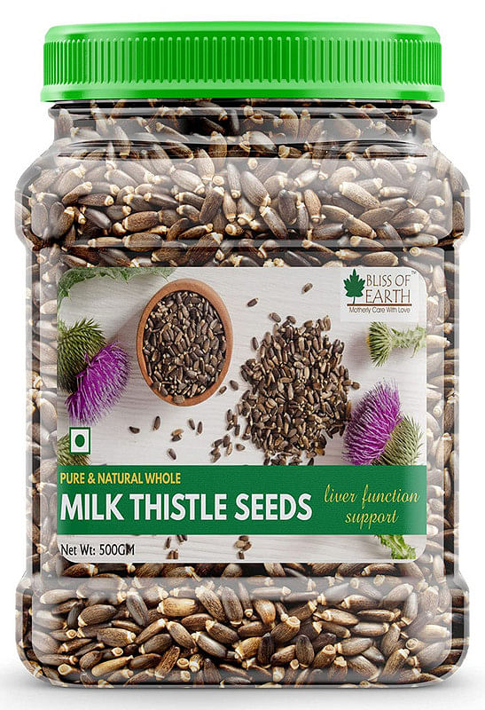 

Bliss of Earth Milk Thistle Seeds Organic Super Food for Liver Cleansing, Immunity Boosting and Blood Sugar Control - 500 gm