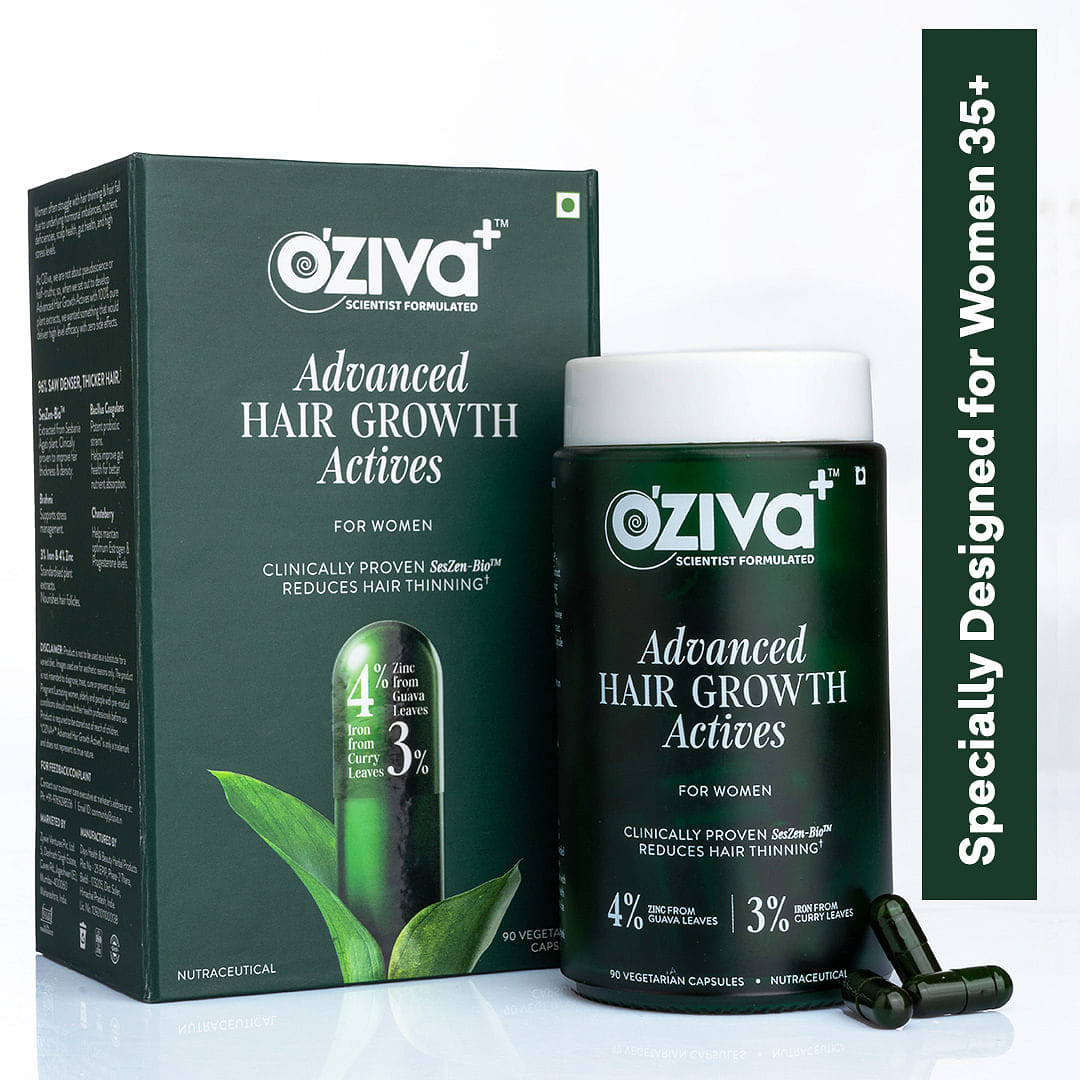 OZiva Advanced Hair Growth Actives | Anti-Thinning Hair Formula for Women