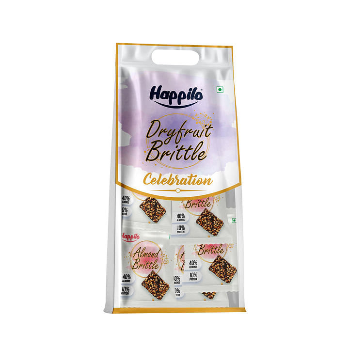 

Happilo Celebrations Premium Almond Brittle Pack 204g (17gX12)
