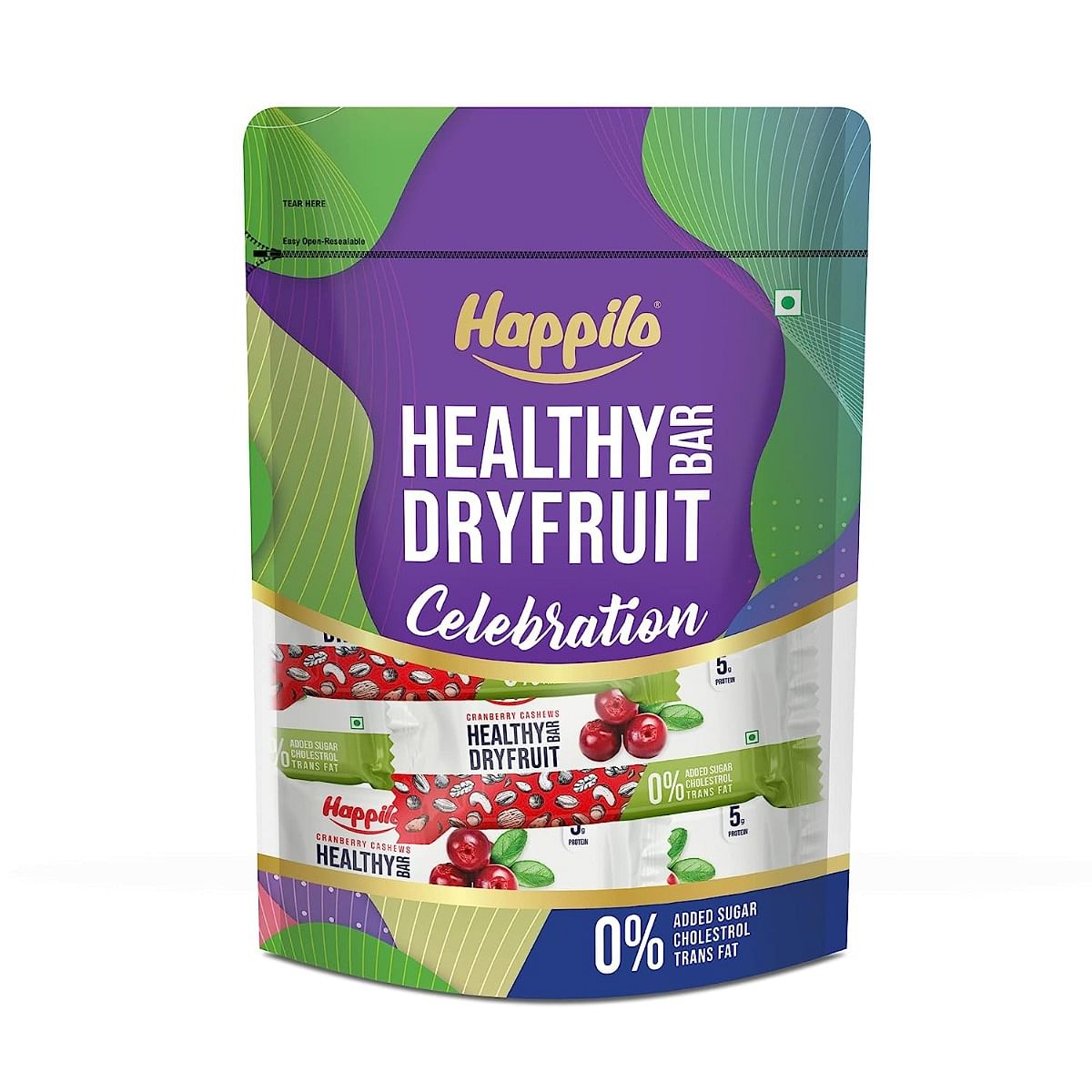 

Happilo Celebration Cranberry Cashews Healthy Dry Fruit Bar (35gx6)