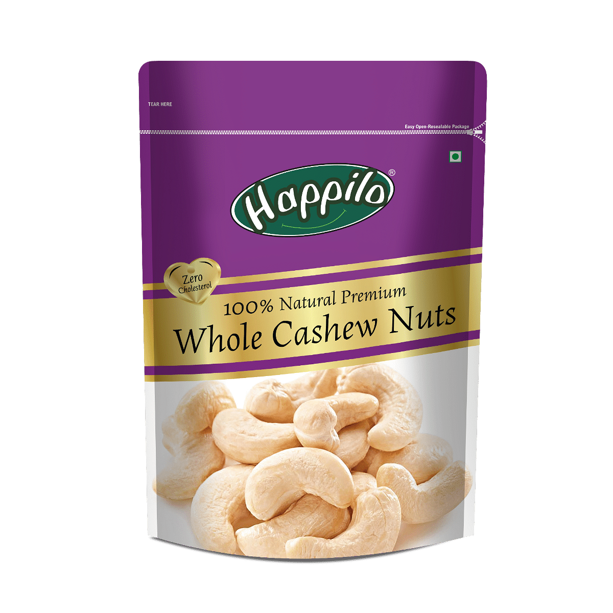 

Happilo Premium Natural Whole Cashews 200g | Zero Cholesterol