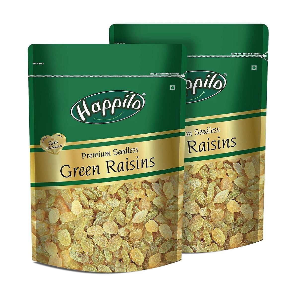 

Happilo Premium Seedless Green Raisins 250g (Pack of 2)