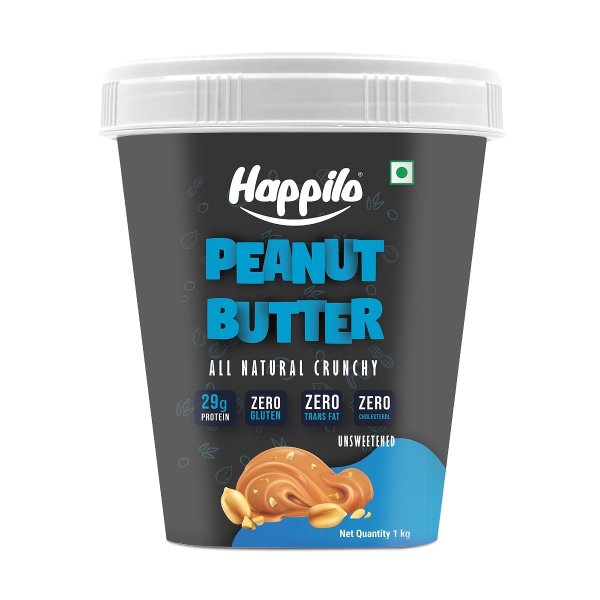 

Happilo All Natural Unsweetened Peanut Butter Crunchy 1Kg