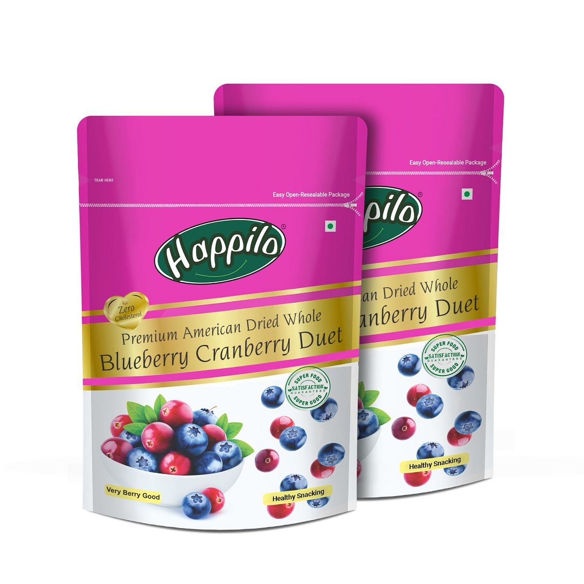 

Happilo Premium Dried Blueberry Cranberry Duet 200g (Pack of 2)