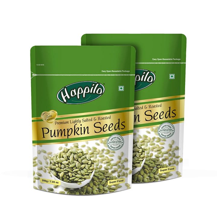 

Happilo Premium Lightly Salted & Roasted Pumpkin Seeds 200g (Pack of 2)