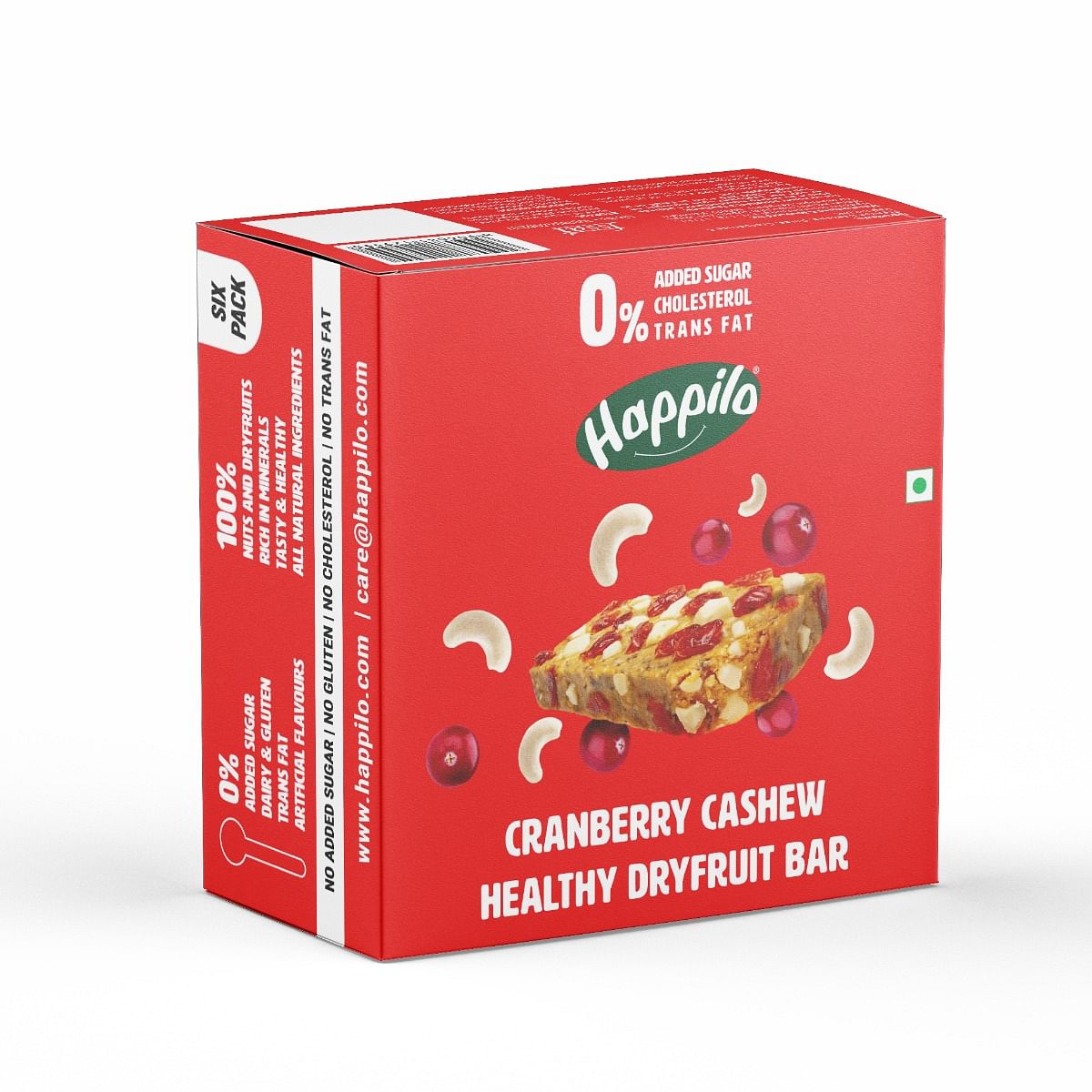 

Happilo Cranberry Cashews Healthy Mini Dry Fruit Bar Pack of 6 (35gx6)