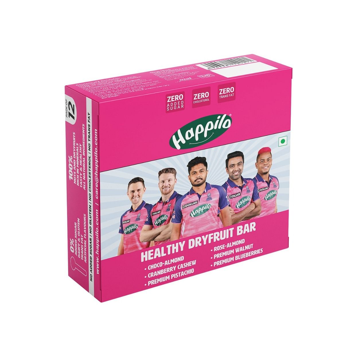 

Happilo Healthy Dry Fruit Energy Bar Assorted Pack of 12, (15g x 12),Healthy Snack, High in Protein