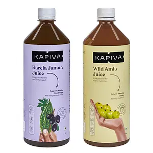 Kapiva Karela Jamun Juice + Amla Juice | Power Combo for Blood Sugar Control and General Wellness (1L+1L) 100% Natural | No added sugar