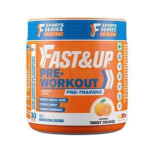 Fast&Up Pre-Workout Supplement | Pre Workout Supplement For Men & Women(30 Servings, Orange Flavour)