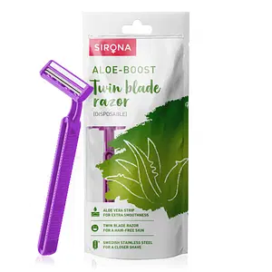 Sirona Disposable Body Razor for Women with Aloe Boost, Hair Removal Razor - 1 Razor
