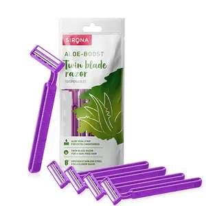 Sirona Disposable Body Razor for Women with Aloe Boost, Hair Removal Razor - 5 Razors