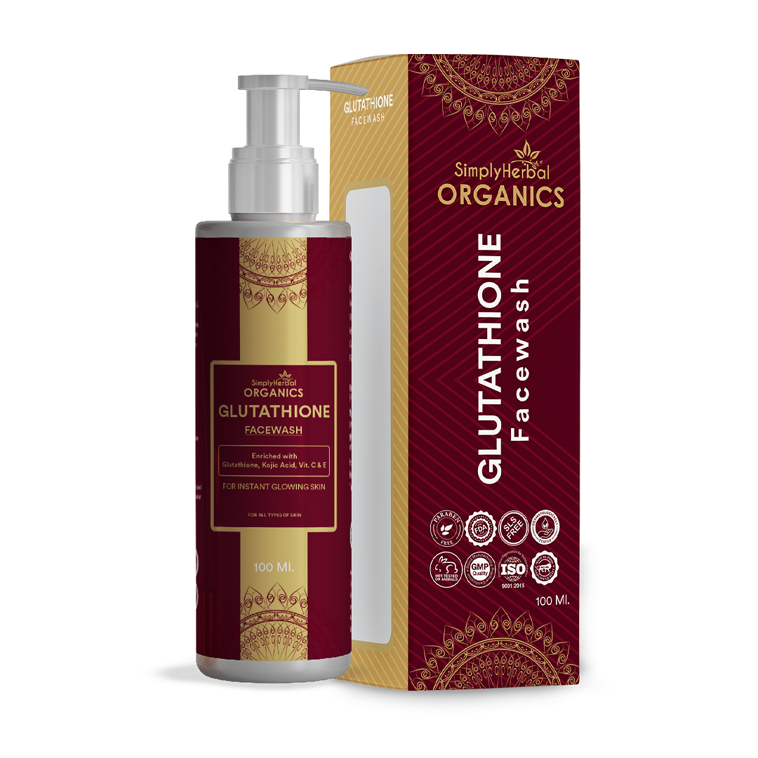 

Simply Herbal Organics L Glutathione and Vitamin C Face Wash for Skin Whitening Enrich with Natural Actives 100 ML