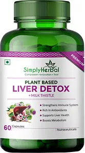 Simply Herbal Plant Based Liver Detox + Milk Thistle Supports Liver Health & Boosts Metabolism