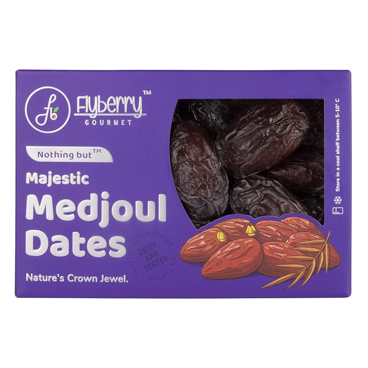 Flyberry Gourmet Jumbo Medjoul/Medjool Dates (Khajoor/Khajur)| 100% Natural | Rich in Calcium, Iron and Potassium | Instant Energy