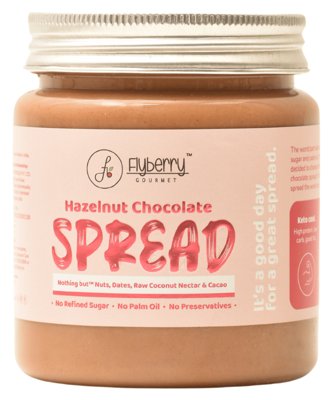 

Flyberry Gourmet Choco Hazelnut Spread, 100g | Sugarfree | Vegan | Keto & Diabetes Friendly