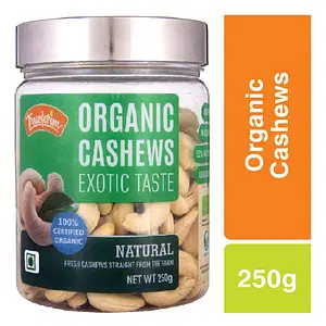 Truefarm - Organic Natural Cashew Nuts 250g | Rich in Fiber & Protein | Dry Fruits Cashew Nut | Kaju in Fresh | Use to Make Cashew Butter, Kaju Katli, Barfi