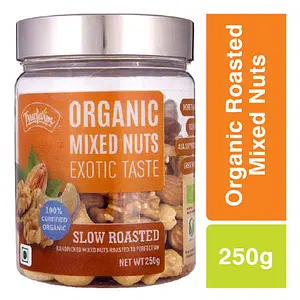 Truefarm - Organic Roasted Mixed Nuts (250 g) | Slow Roasted | Source of Nutrients | More Than 28% Protein | Roasted Dry Fruits | Healthy Snacks