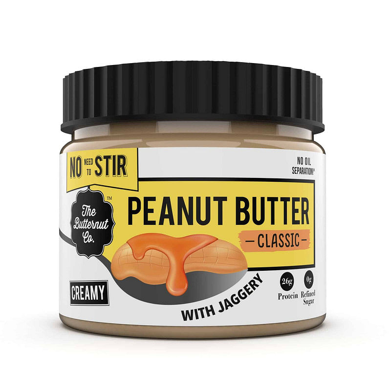 

The Butternut Co. Peanut Butter Classic with Jaggery, Creamy - 340g (No Oil Separation, Vegan, High Protein,No Stir)