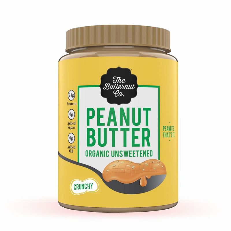 

The Butternut Co. Peanut Butter Organic Unsweetened Crunchy - 925g (No Added Sugar, Vegan, High Protein, Keto)