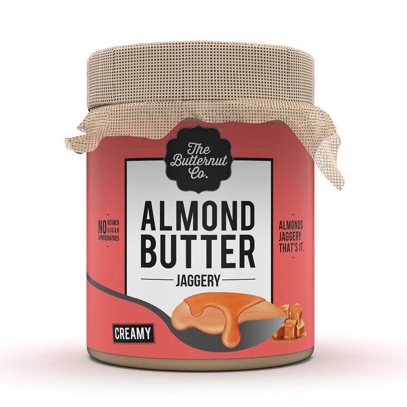 

The Butternut Co. Jaggery Almond Butter Creamy - 200g (No Added Sugar, Non-GMO, Gluten Free, Vegan, High Protein, Keto)