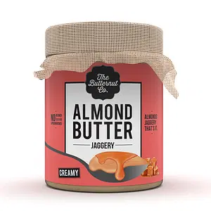 The Butternut Co. Jaggery Almond Butter Creamy - 200g (No Added Sugar, Non-GMO, Gluten Free, Vegan, High Protein, Keto)