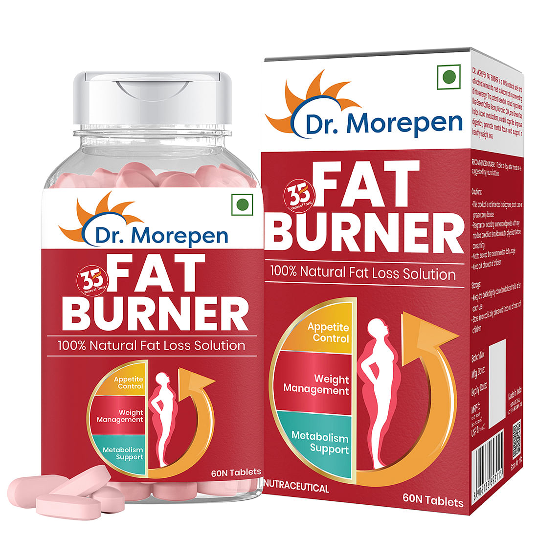 DR. Morepen Fat Burner Tablets 100 Natural 60 Tablets