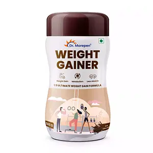 Dr. Morepen Weight Gainer powder/ Mass Gainer / Gain Weight, Post Workout, 74 g Carbohydrate, 14.5g Protein, Healthy Fats (Irish Chocolate,Pack of 500g)