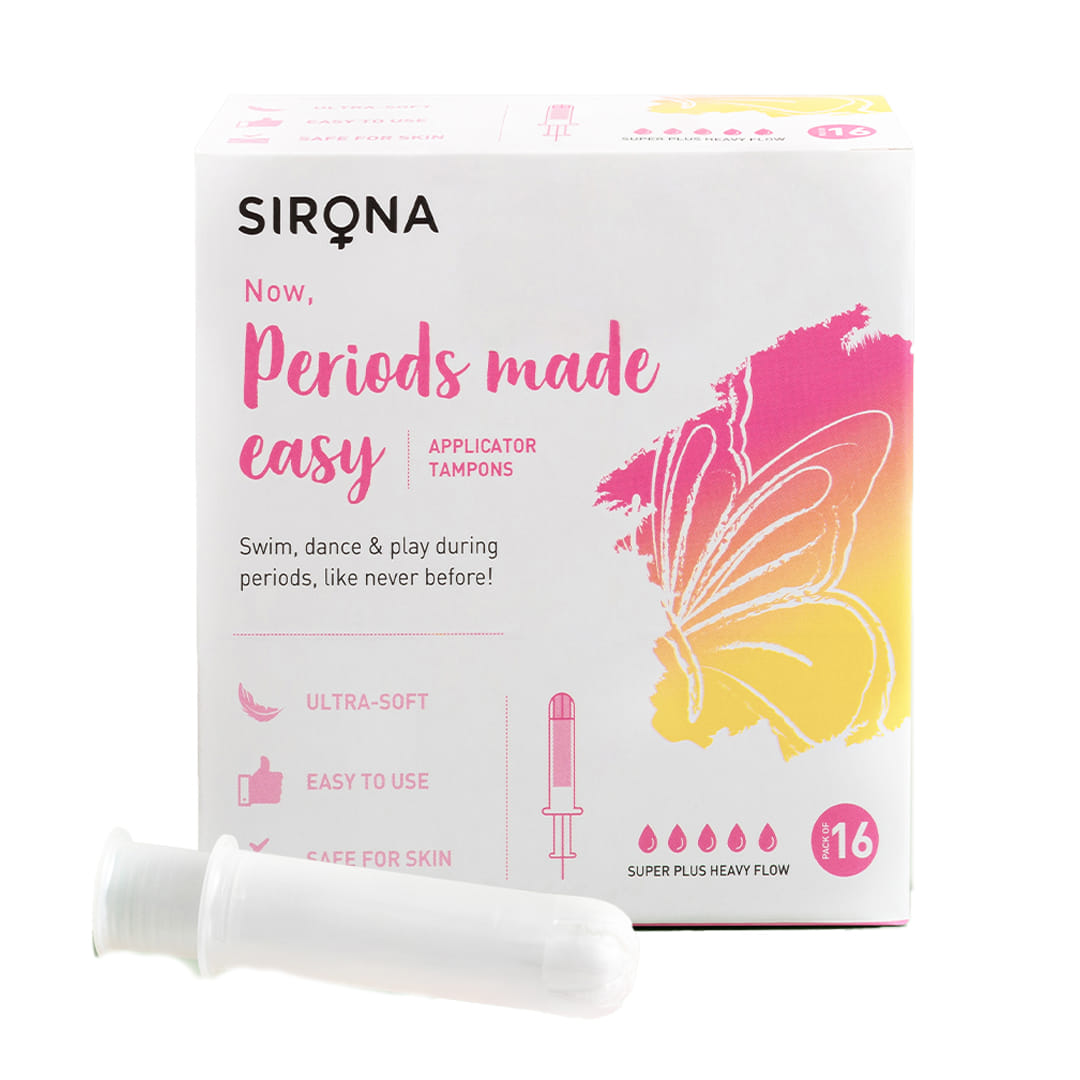 Sirona Applicator Tampons for Super Plus Heavy Flow, FDA Approved - 16 Tampons