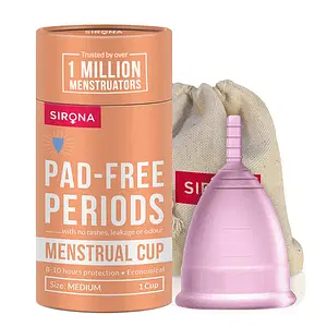 Sirona Reusable Menstrual Cup for Women with Medical Grade Silicone, FDA Approved - Medium