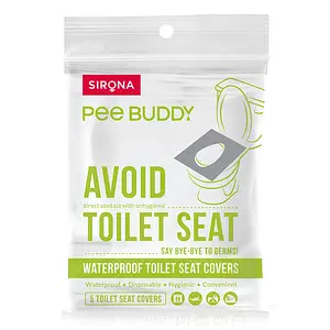 PeeBuddy Waterproof Toilet Seat Cover, Disposable & Hygenic - 5 Seat Covers