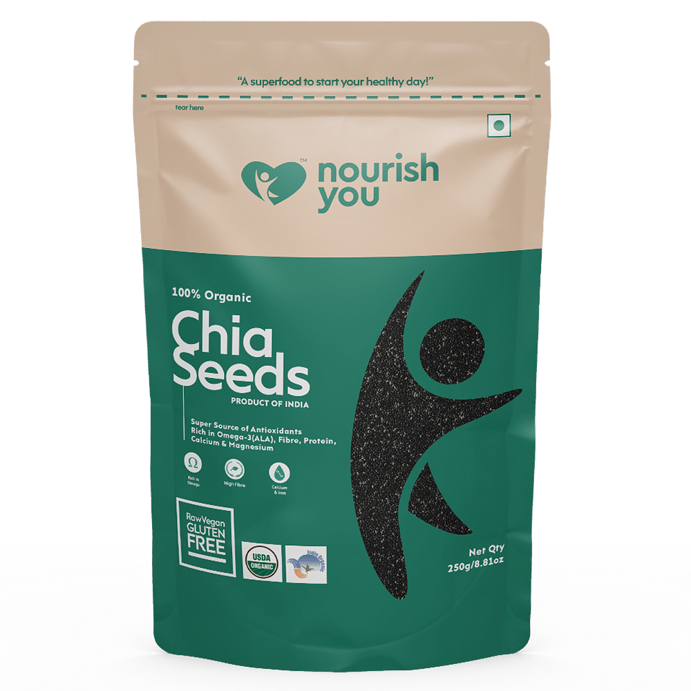 

Nourish You Organic Raw black chia seeds - Gluten Free,Rich in anti oxidants, Omega 3- 250g