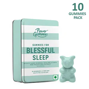 Power Gummies - Blessful Sleep Gummies for Women & Men Deep Sleep & Healthy Skin Non Habbit Forming Sleep Gummies - Fruit Flavour - 10 Gummies - 5 Days Pack