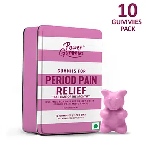 Power Gummies - Gummies for That Time of the Month PMS Vitamins Period Pain Relief Gummies for Women - Strawberry Flavour - 10 Gummies - 5 Days Pack