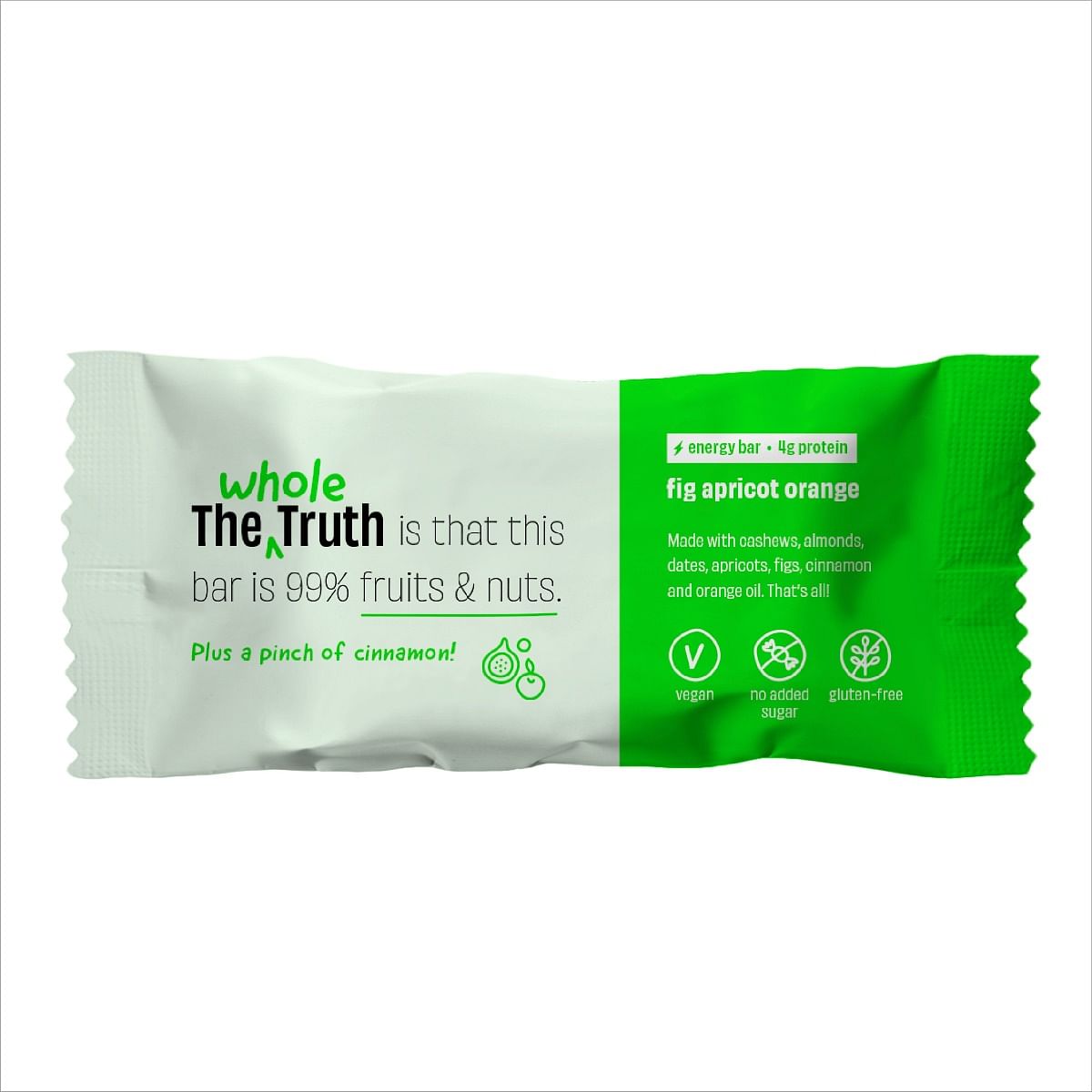 

The Whole Truth - Vegan Energy Bars - Fig Apricot and Orange - Pack of 6 (6 x 40g) - Dairy Free - No Added Sugar - All Natural