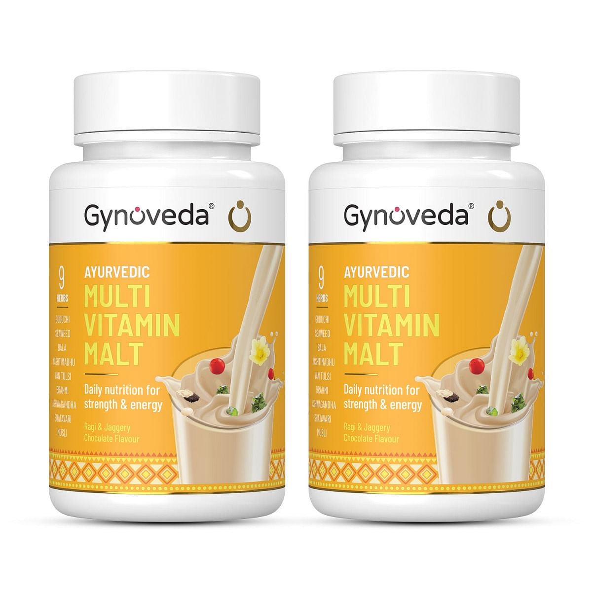 

Gynoveda Ayurvedic Multivitamin Malt With Ragi & Jaggery. Health Drink For Daily Nutrition, Strength & Energy Chocolate Flavour. Gluten Free with N...