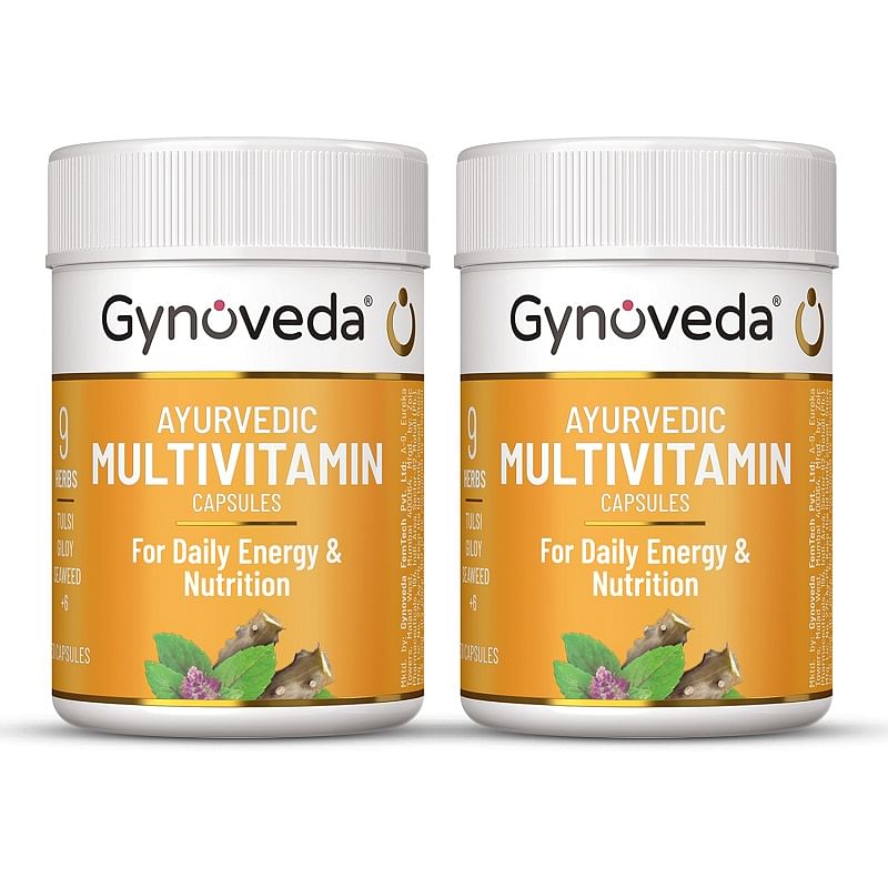 

Gynoveda Ayurvedic Multivitamin Capsules For Men and Women. Daily Strength and Energy. Provides Essential Vitamins and Minerals. 2 Bottles, 60 Caps...