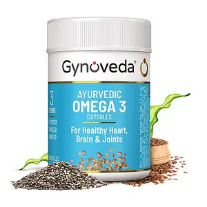 Gynoveda Ayurvedic Omega 3 Capsules For Men and Women. Healthy Heart, Brain and Joints