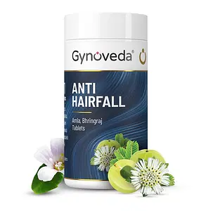 Gynoveda Anti Hair Fall Ayurvedic Tablets. Strengthens Hair Follicles and Roots. Improves Hair Thickness. Natural Biotin, Hair Vitamins With Amla, Bhringraj