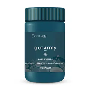 ZEROHARM Gut Army Probiotics Supplement For Men & Women 100 Billion CFU - 60 Capsules