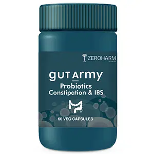 ZEROHARM Probiotic-IBS Relief from Constipation, Fight IBS/IBD, Reduce Bloating & Acidity - 60 Capsules