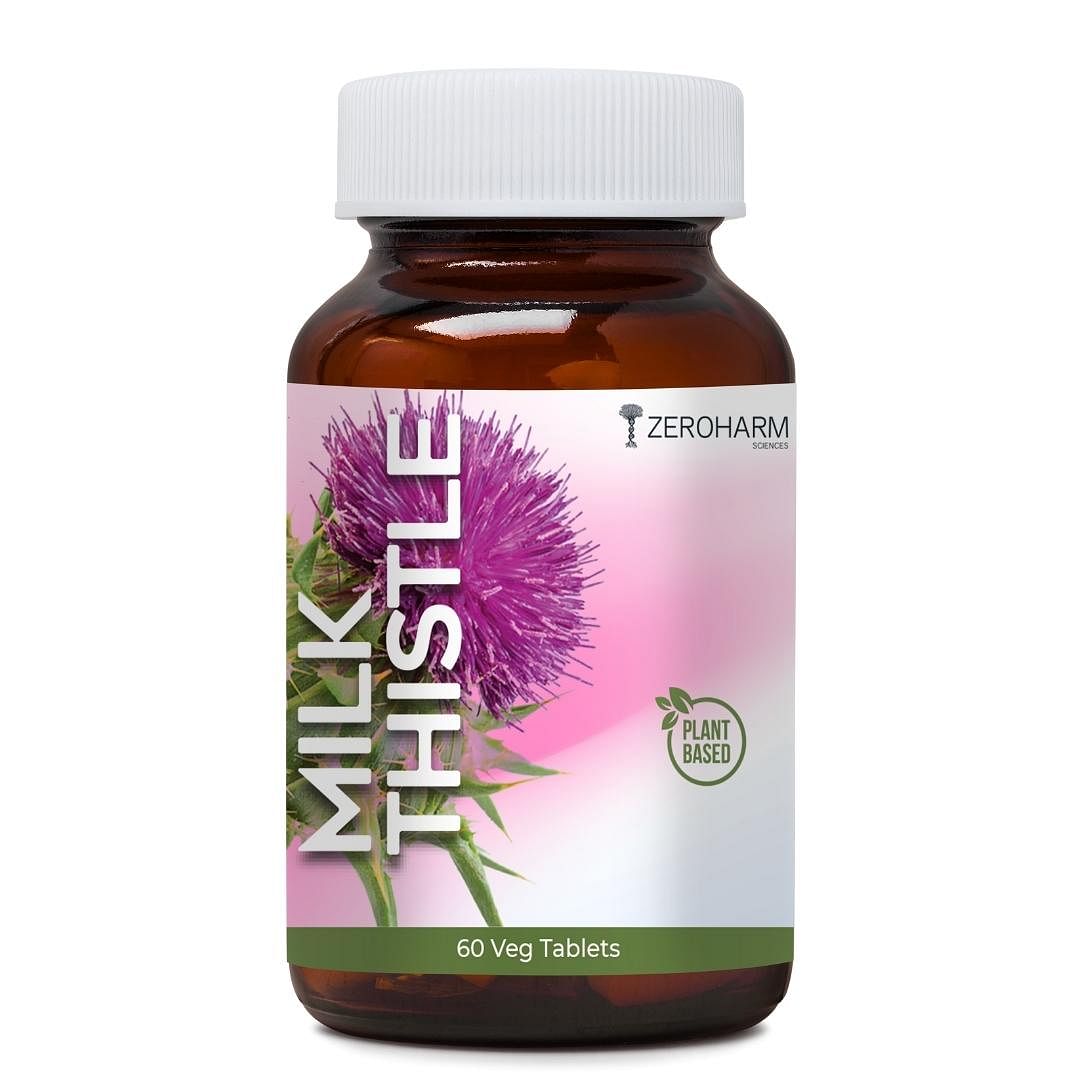 

ZEROHARM Milk Thistle | Liver & Gall bladder health supplement | Antioxidant & anti- inflammatory | Liver Detox, Liver refresher | 60 Veg Tablets