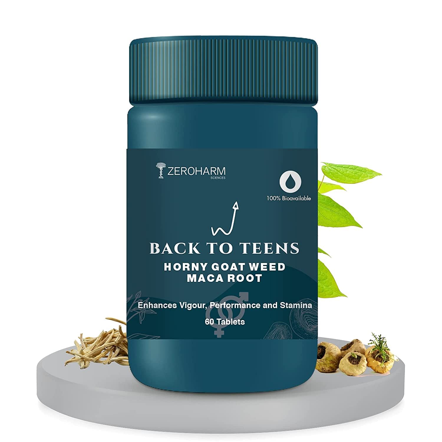

ZEROHARM Back To Teen-Improves Mood, Boost Energy, Stamina, Vitality & Vigor- 60 Tablets