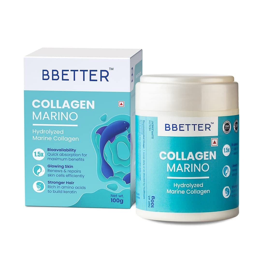 

BBETTER Collagen Powder - Pure Hydrolyzed Marine Collagen Powder Supplement for Skin,Hair, Nails & joints, For Women and Men 100 Gms (10 Days Supply)