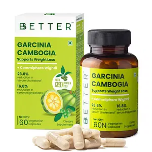 BBETTER Garcinia Cambogia - With Green Coffee Green Tea Guggulu Extract & Inulin - Keto supplement- 60 Veg capsules - Made in India