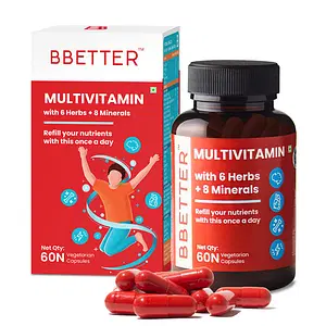 BBETTER Multivitamin Capsules (60 Veg Capsules) for Men & Women with 12 Vitamins, 8 Minerals, 6 Herbs & 5 Nutraceutical Blend with High Absorption