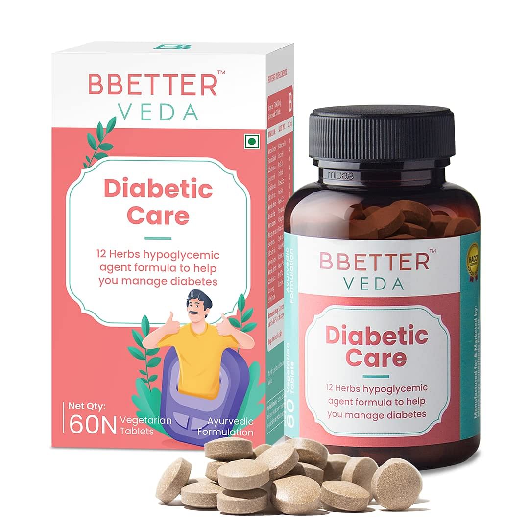 

BBETTER VEDA Diabetic Care - 12 Herb Formula With Karela Amla Gurmur Saptaranga and More To Manage Diabetes and Blood Glucose Level 60 Veg Capsules...