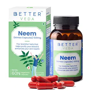 BBETTER VEDA Neem for anti acne, pimple & natural blood purifier | Anti Bacterial & Fungal infections | Skin Wellness - 60 Veg Capsules