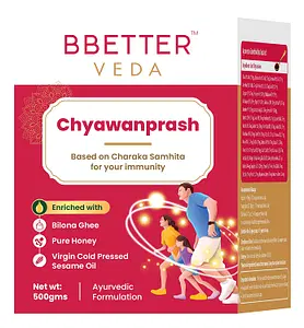 BBETTER VEDA Chyawanprash 500gm - Formulated from Charaka Samhita - Immunity boosters for adults and kids - With Ashwagandha, Amla extract, pure honey, etc - No refined 