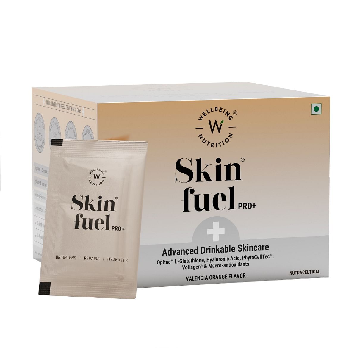 

Wellbeing Nutrition Skin Fuel Pro+ | Glutathione, Vit C & E, CoQ10, Vollagen & PhytoCellTech | Reduced Pigmentation & Dark Spots, Brightens Skin To...